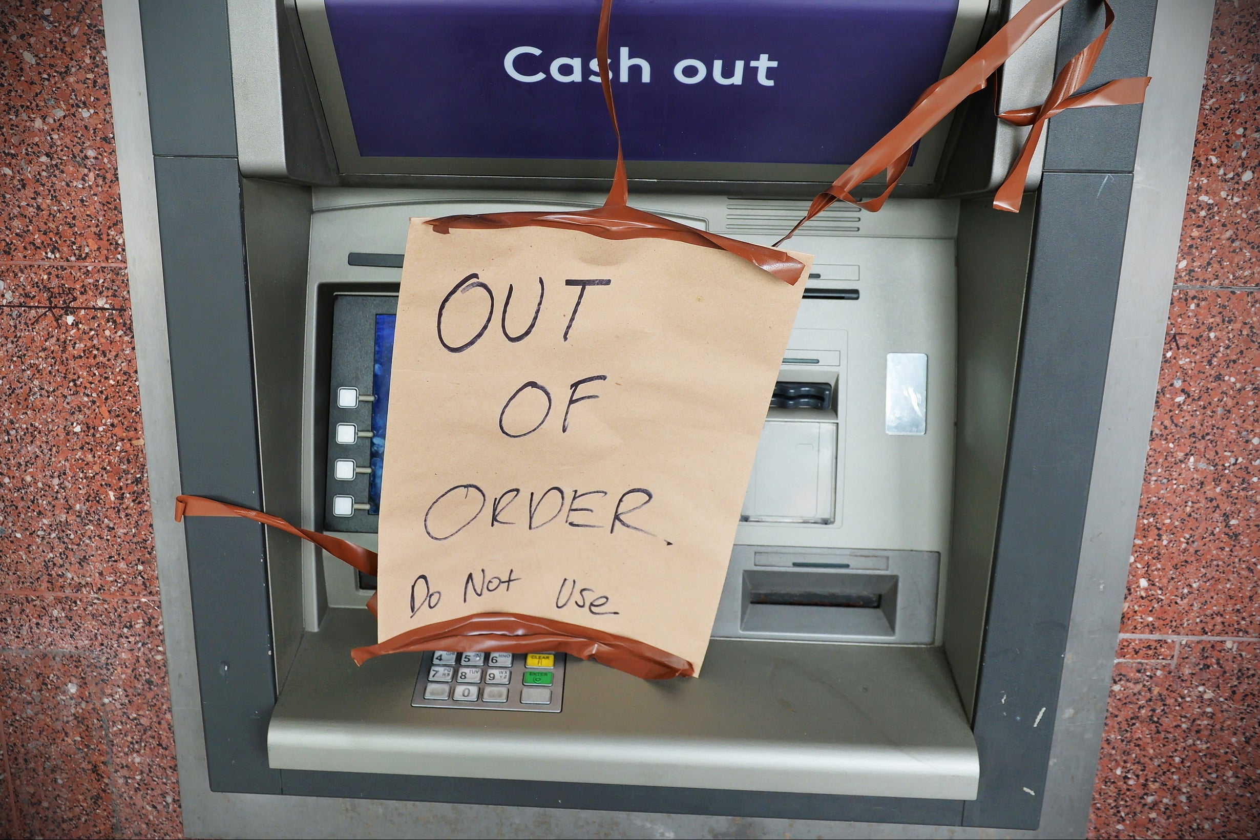 T me dump atm. Банкомат. Табличка out of order. ATM out of service. Sorry out of order.